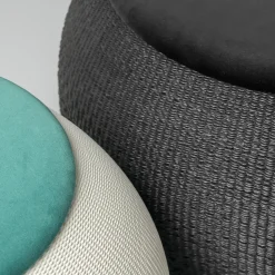 ZERO Pouff Rotondo Medio Nero