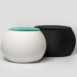 ZERO Pouff Rotondo Medio Nero