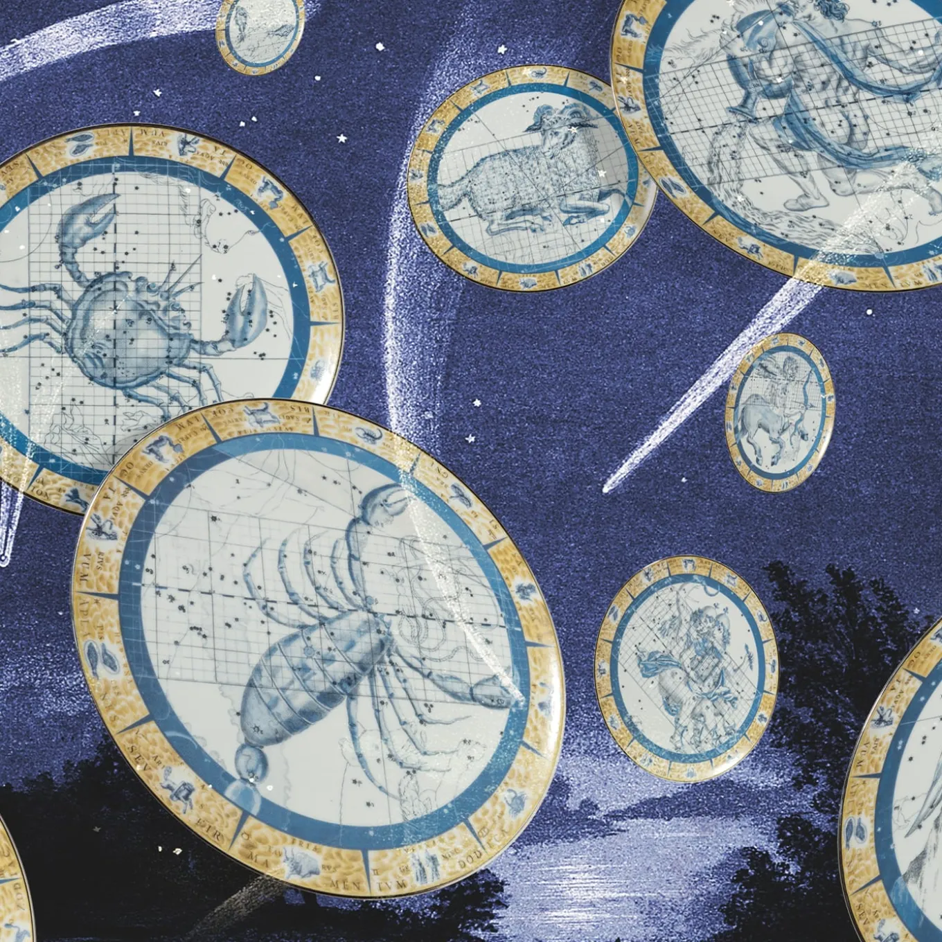 Zodiacus piatto decorativo in porcellana Scorpione