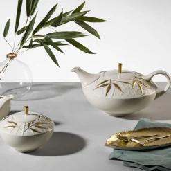 Zuccheriera Bambù in porcellana bianca